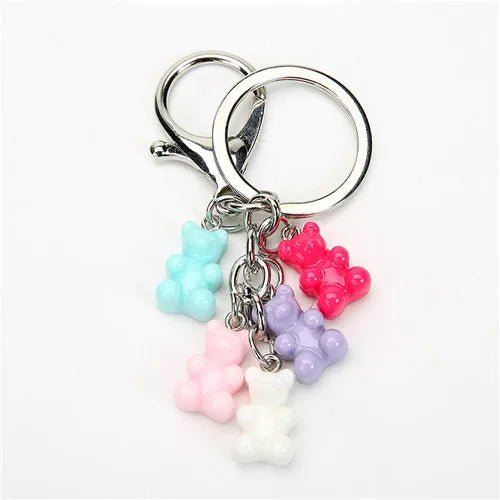 best 1PC Women Keychain Bear Handbag Keyring Flatback Resin Pendant Charms Colorful shop online at M2K Trends for