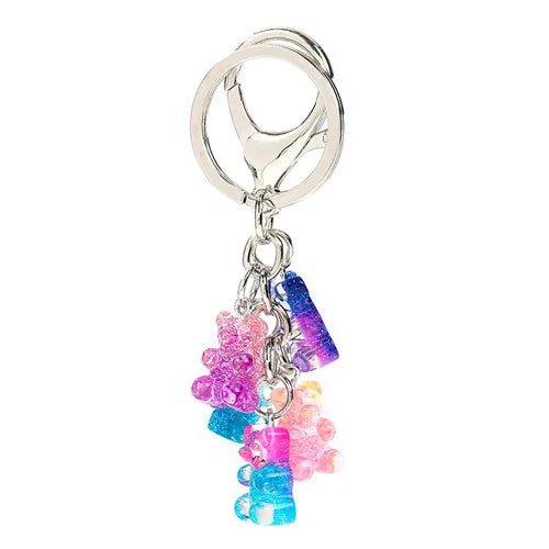 best 1PC Women Keychain Bear Handbag Keyring Flatback Resin Pendant Charms Colorful shop online at M2K Trends for