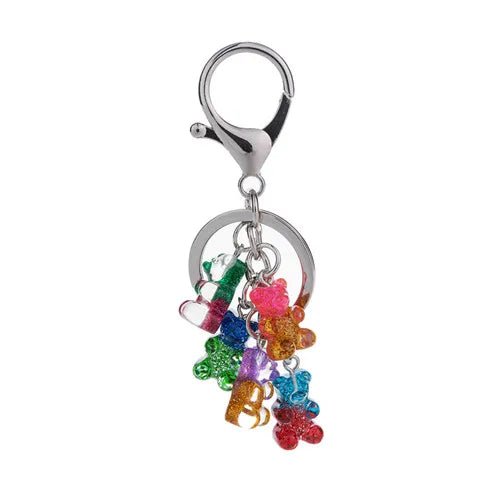 best 1PC Women Keychain Bear Handbag Keyring Flatback Resin Pendant Charms Colorful shop online at M2K Trends for