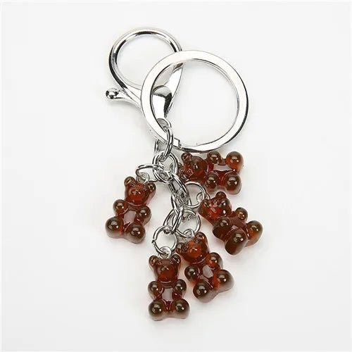 best 1PC Women Keychain Bear Handbag Keyring Flatback Resin Pendant Charms Colorful shop online at M2K Trends for
