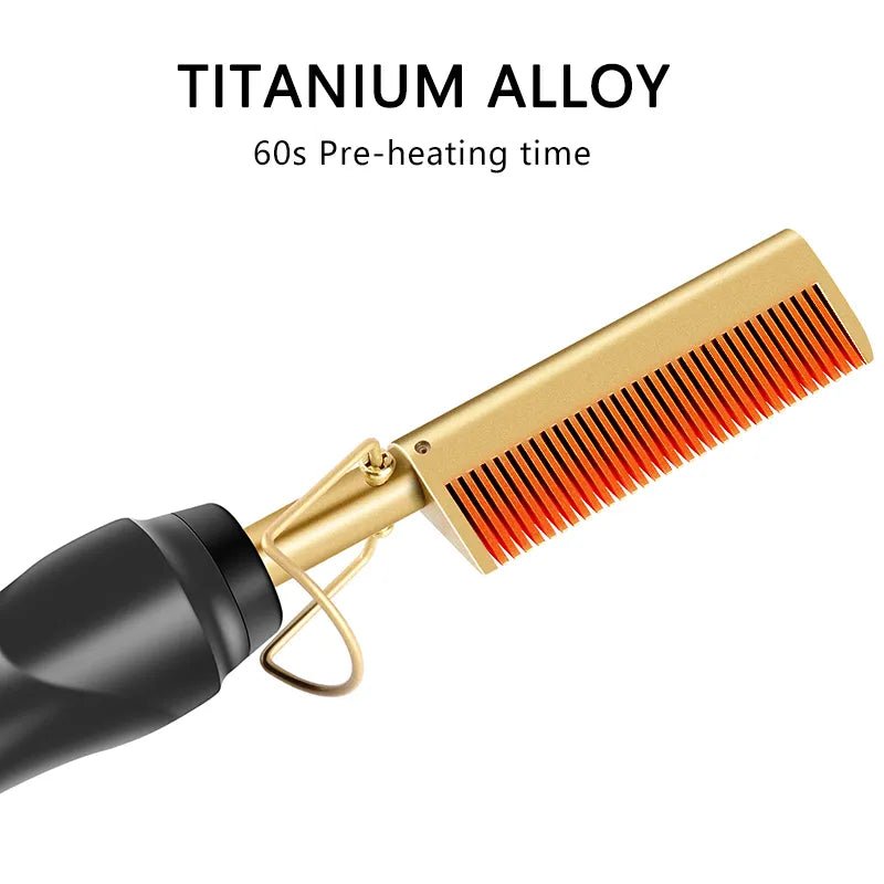 best 2 in 1 Electric Hot Heating Comb Hair Straightener Curler Wet Dry Hair Iron Straightening Brush Hair Styling Tool Electric Hot Heating Comb shop online at M2K Trends for Electric Hot Heating Comb