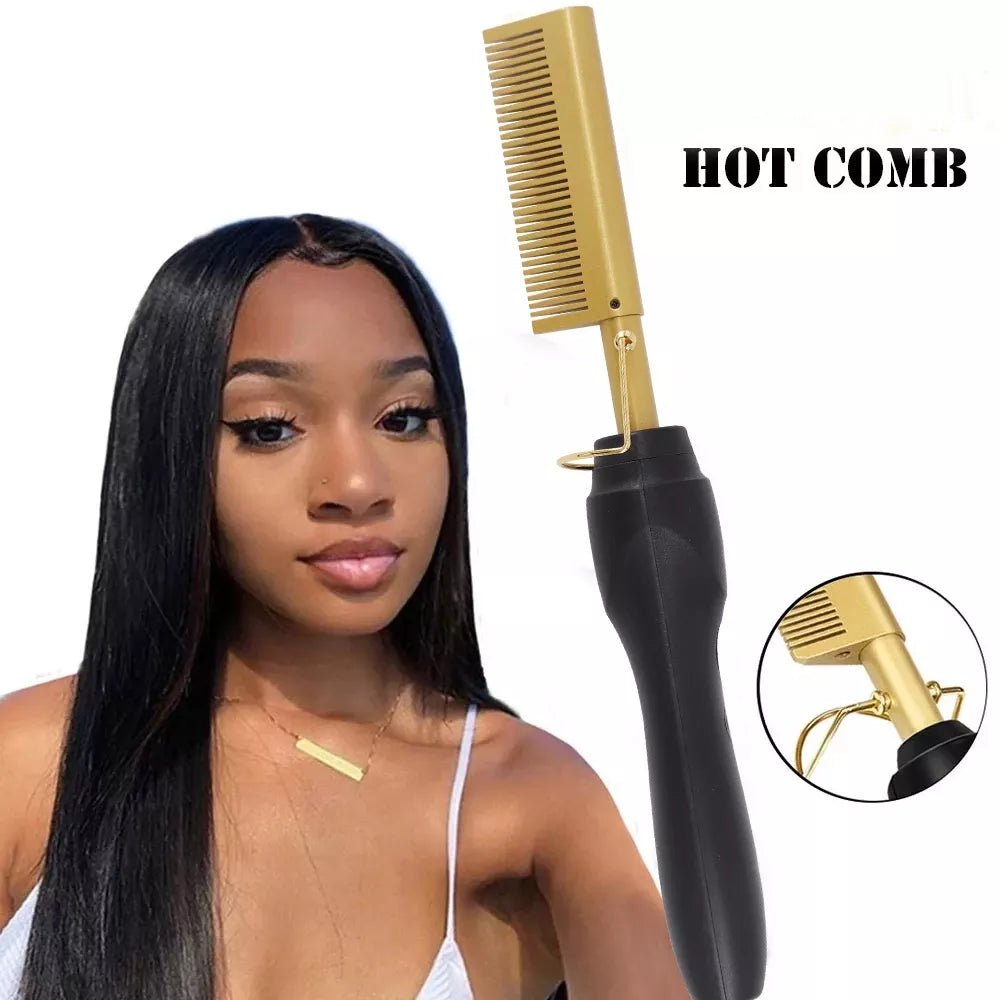 best 2 in 1 Electric Hot Heating Comb Hair Straightener Curler Wet Dry Hair Iron Straightening Brush Hair Styling Tool Electric Hot Heating Comb shop online at M2K Trends for Electric Hot Heating Comb