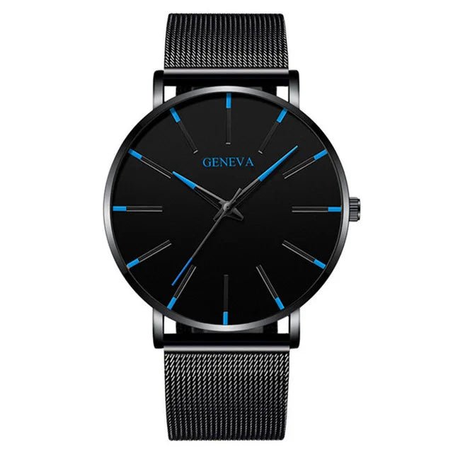best 2021 Minimalist Men's Fashion Ultra Thin Watches Simple Men Business Stainless Steel Mesh Belt Quartz Watch relogio (KWT2236) shop online at M2K Trends for