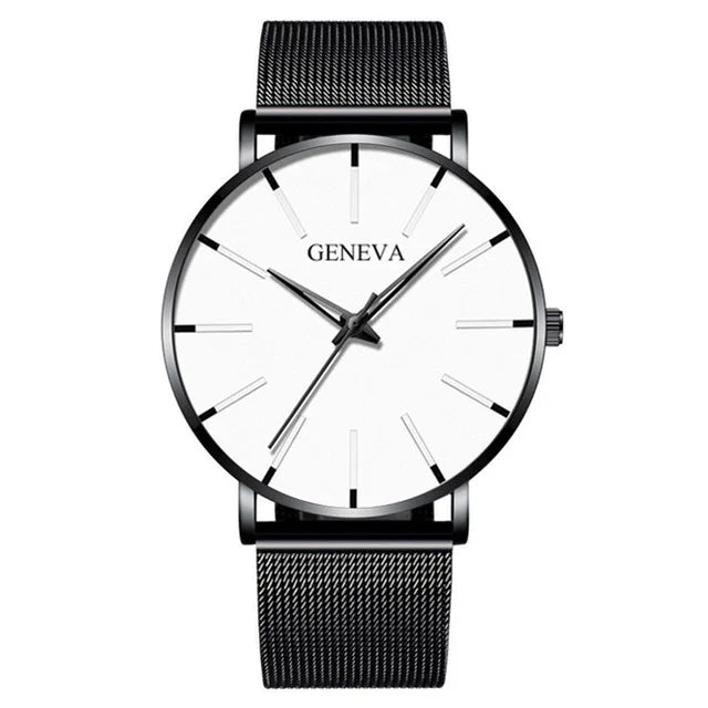 best 2021 Minimalist Men's Fashion Ultra Thin Watches Simple Men Business Stainless Steel Mesh Belt Quartz Watch relogio (KWT2236) shop online at M2K Trends for
