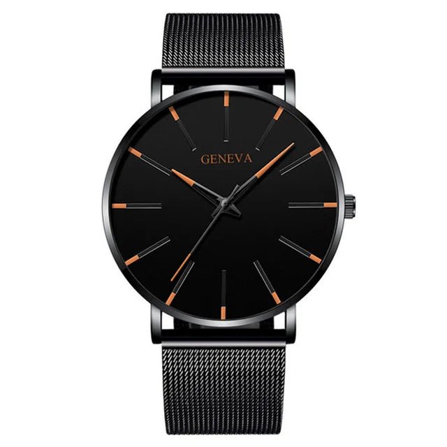 best 2021 Minimalist Men's Fashion Ultra Thin Watches Simple Men Business Stainless Steel Mesh Belt Quartz Watch relogio (KWT2236) shop online at M2K Trends for