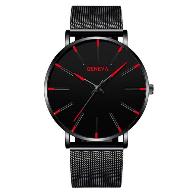 best 2021 Minimalist Men's Fashion Ultra Thin Watches Simple Men Business Stainless Steel Mesh Belt Quartz Watch relogio (KWT2236) shop online at M2K Trends for