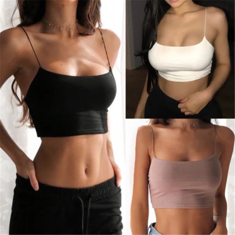 best 2021 New Fashion Women Sexy Crop Tops Solid Summer Camis Women Casual Tank Tops Vest Sleeveless Crop Tops blusas Harajuku Y2k shop online at M2K Trends for