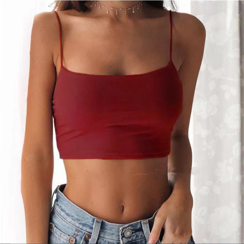 best 2021 New Fashion Women Sexy Crop Tops Solid Summer Camis Women Casual Tank Tops Vest Sleeveless Crop Tops blusas Harajuku Y2k shop online at M2K Trends for