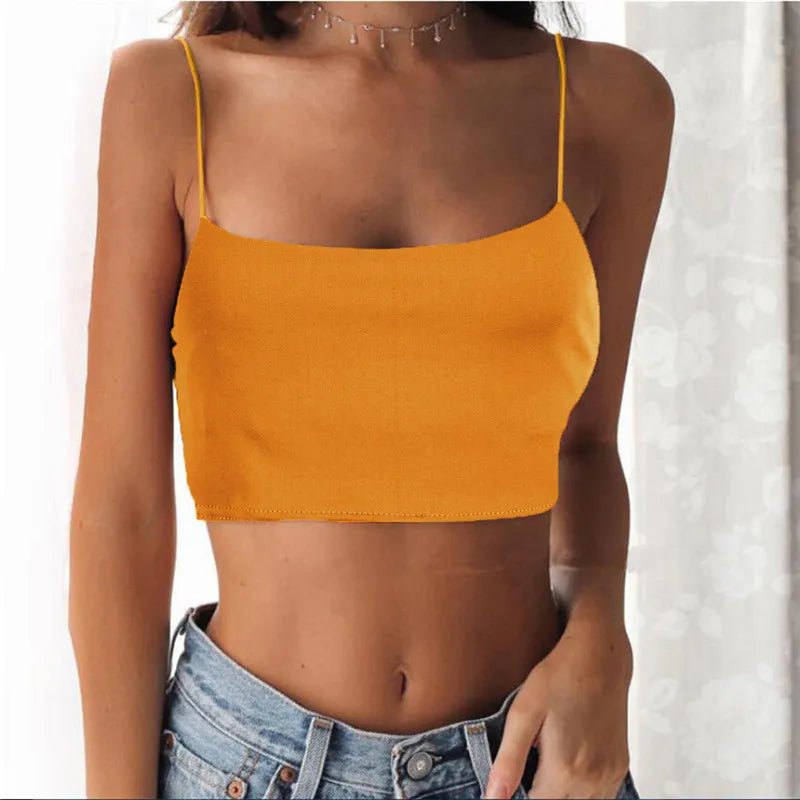 best 2021 New Fashion Women Sexy Crop Tops Solid Summer Camis Women Casual Tank Tops Vest Sleeveless Crop Tops blusas Harajuku Y2k shop online at M2K Trends for