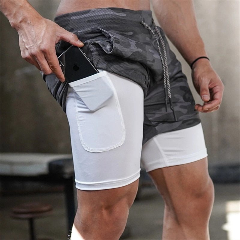 best 2022 Camo Running Shorts Men 2 In 1 Double-deck Quick Dry GYM Sport Shorts Fitness Jogging Workout Shorts Men Sports Short Pants 0 shop online at M2K Trends for