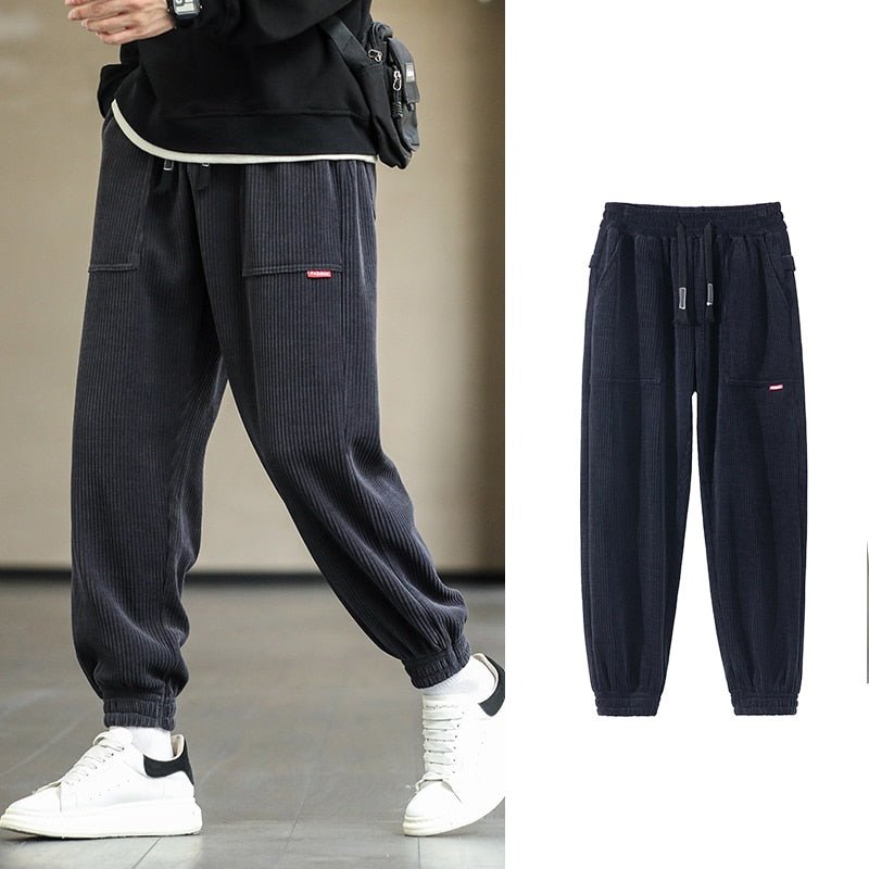 best 2022 New Autumn Winter Corduroy Sweatpants Men Baggy Joggers Fashion Streetwear Loose Casual Harem Pants Plus SIze 8XL 0 shop online at M2K Trends for
