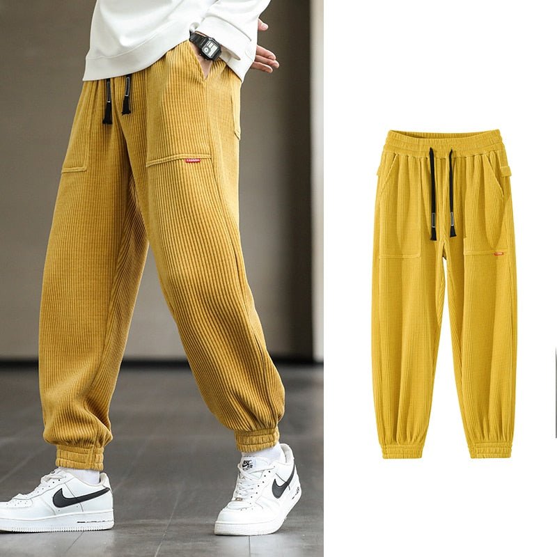 best 2022 New Autumn Winter Corduroy Sweatpants Men Baggy Joggers Fashion Streetwear Loose Casual Harem Pants Plus SIze 8XL 0 shop online at M2K Trends for