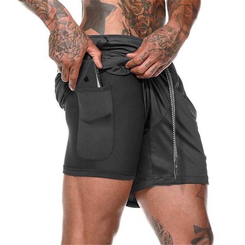 best 2022 Sport Shorts Men Sportswear Double-deck Running Shorts 2 In 1 Beach Bottoms Summer Gym Fitness Training Jogging Short Pants 0 shop online at M2K Trends for