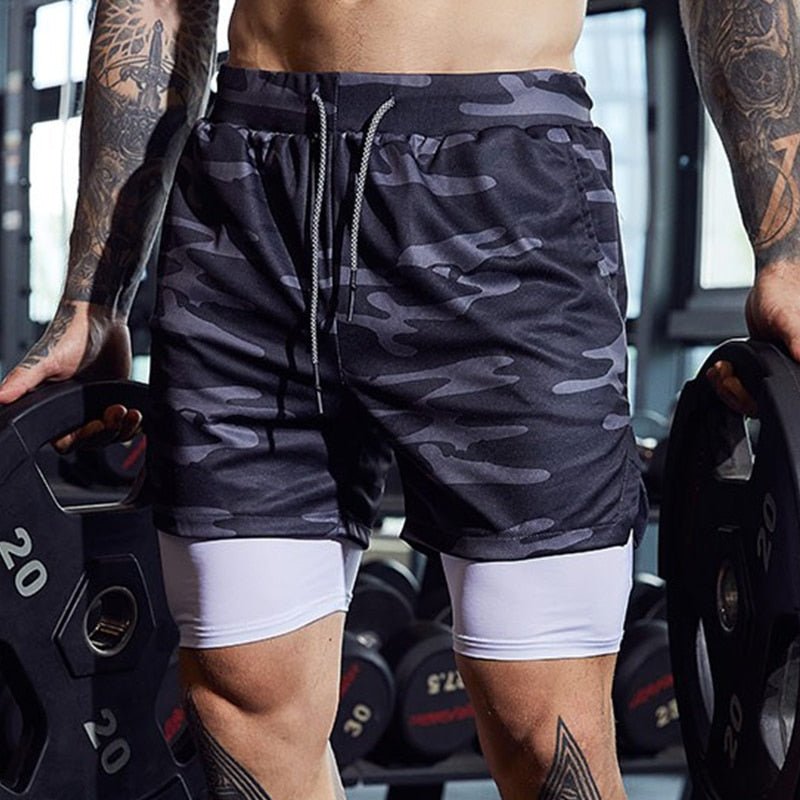 best 2022 Sport Shorts Men Sportswear Double-deck Running Shorts 2 In 1 Beach Bottoms Summer Gym Fitness Training Jogging Short Pants 0 shop online at M2K Trends for