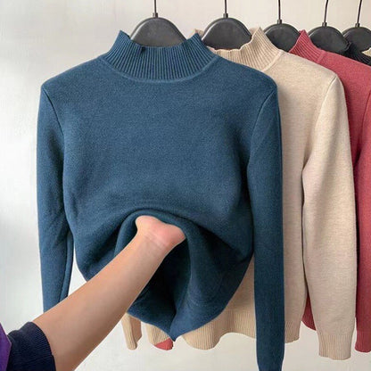 best Thick Velvet One-Piece Tops Wear Female Wool Mid-High Collar Warm Bottoming Shirt 0 shop online at M2K Trends for 2022 Winter Thermal Underwear Women&#39;s Thick Velvet One-Piece Tops Wear Female Wool Fleece Mid-High Collar Warm Bottoming Shirt