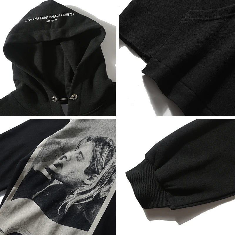 best 2023 Men Hip Hop Hoodie Sweatshirt,Smoking Print Streetwear,Harajuku Vintage Pullover,Grunge Y2k Loose Hoody,Ugly Nevermind Hood shop online at M2K Trends for