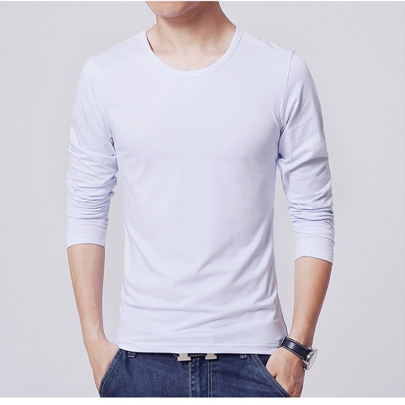 best 2023 MRMT Brand New Men's T-Shirts Long Sleeve Slim Men T-Shirt Young Man Pure Color Tops Tees Shirt O-Neck For Male Boys Tshirt 0 shop online at M2K Trends for