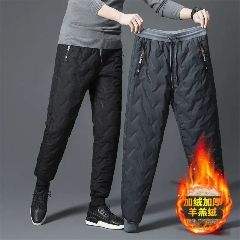 best 2023 Winter Lambswool Warm Pants Thicken Men Loose Jogger Fleece Pants Casual Long Track Windproof Waterproof Thermal Trousers shop online at M2K Trends for