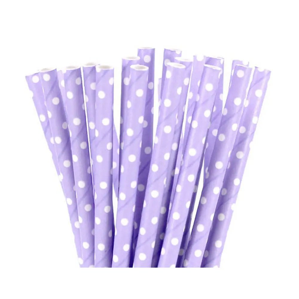 best 25pcs Purple And Light Purple Stripe Dot Paper Straws For Birthday Wedding Decorative Party Event Drinking Straws Supplies shop online at M2K Trends for