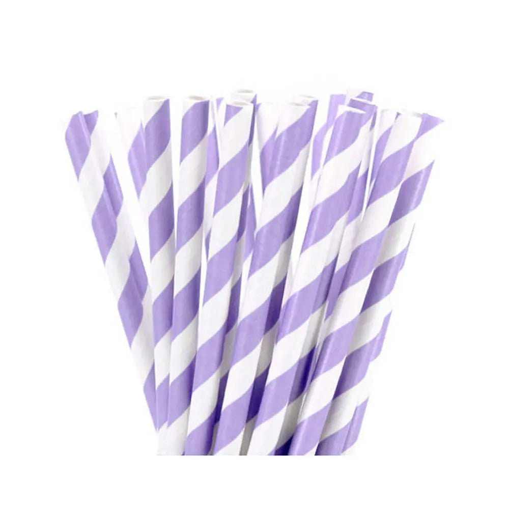best 25pcs Purple And Light Purple Stripe Dot Paper Straws For Birthday Wedding Decorative Party Event Drinking Straws Supplies shop online at M2K Trends for
