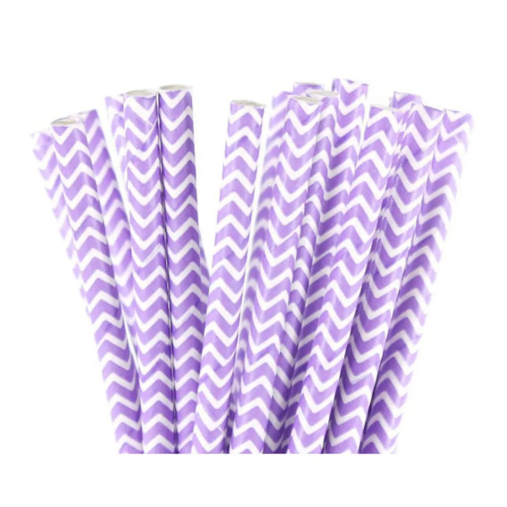 best 25pcs Purple And Light Purple Stripe Dot Paper Straws For Birthday Wedding Decorative Party Event Drinking Straws Supplies shop online at M2K Trends for