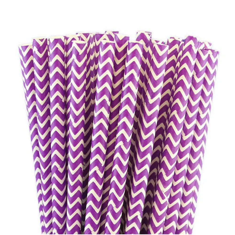 best 25pcs Purple And Light Purple Stripe Dot Paper Straws For Birthday Wedding Decorative Party Event Drinking Straws Supplies shop online at M2K Trends for