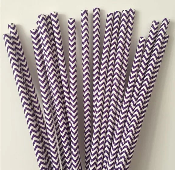 best 25pcs Purple And Light Purple Stripe Dot Paper Straws For Birthday Wedding Decorative Party Event Drinking Straws Supplies shop online at M2K Trends for