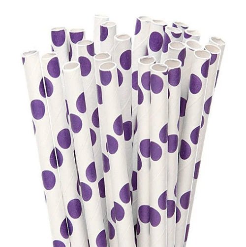 best 25pcs Purple And Light Purple Stripe Dot Paper Straws For Birthday Wedding Decorative Party Event Drinking Straws Supplies shop online at M2K Trends for