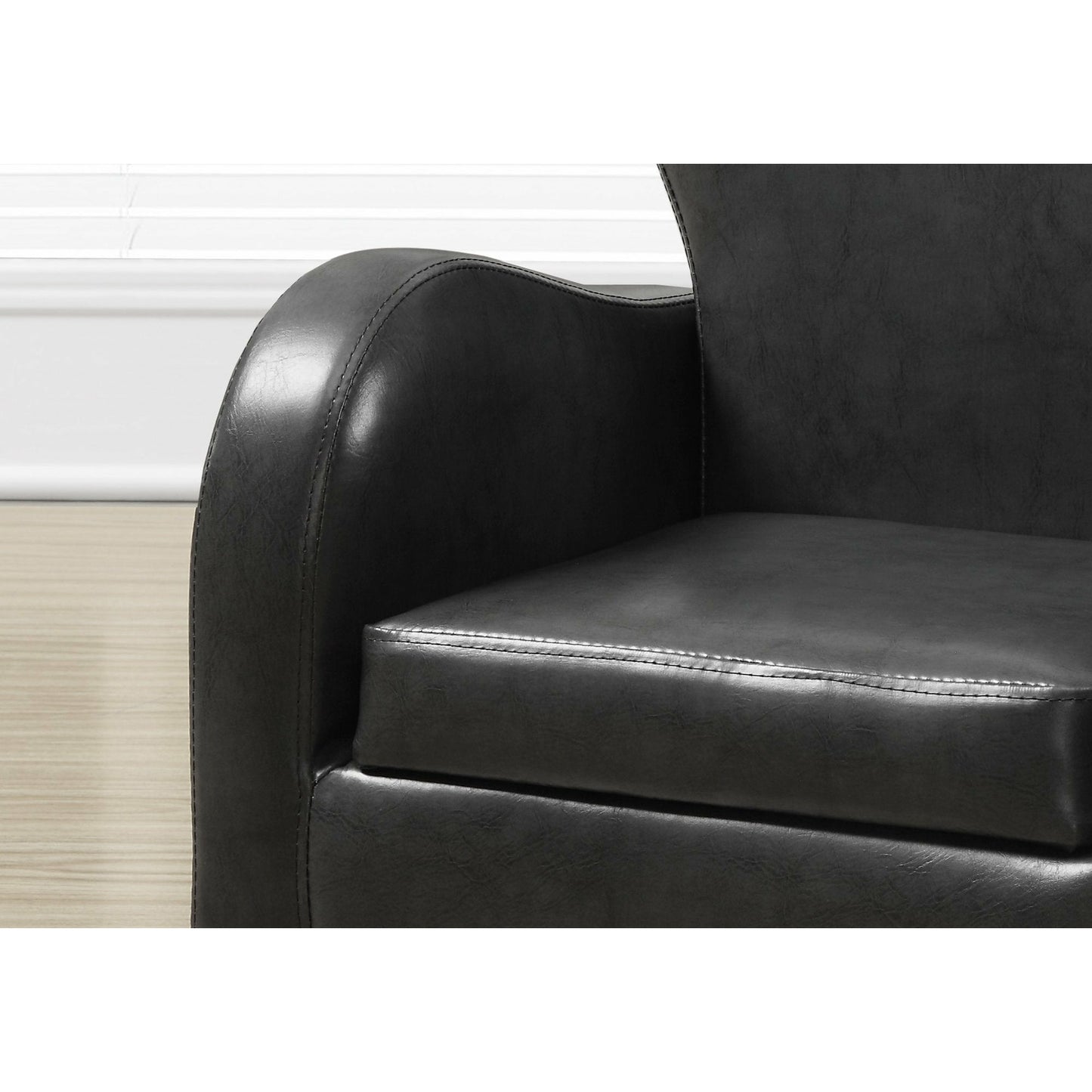 best 20" Charcoal Grey Leather Look and Solid Wood Foam Chair Furniture shop online at M2K Trends for furniture