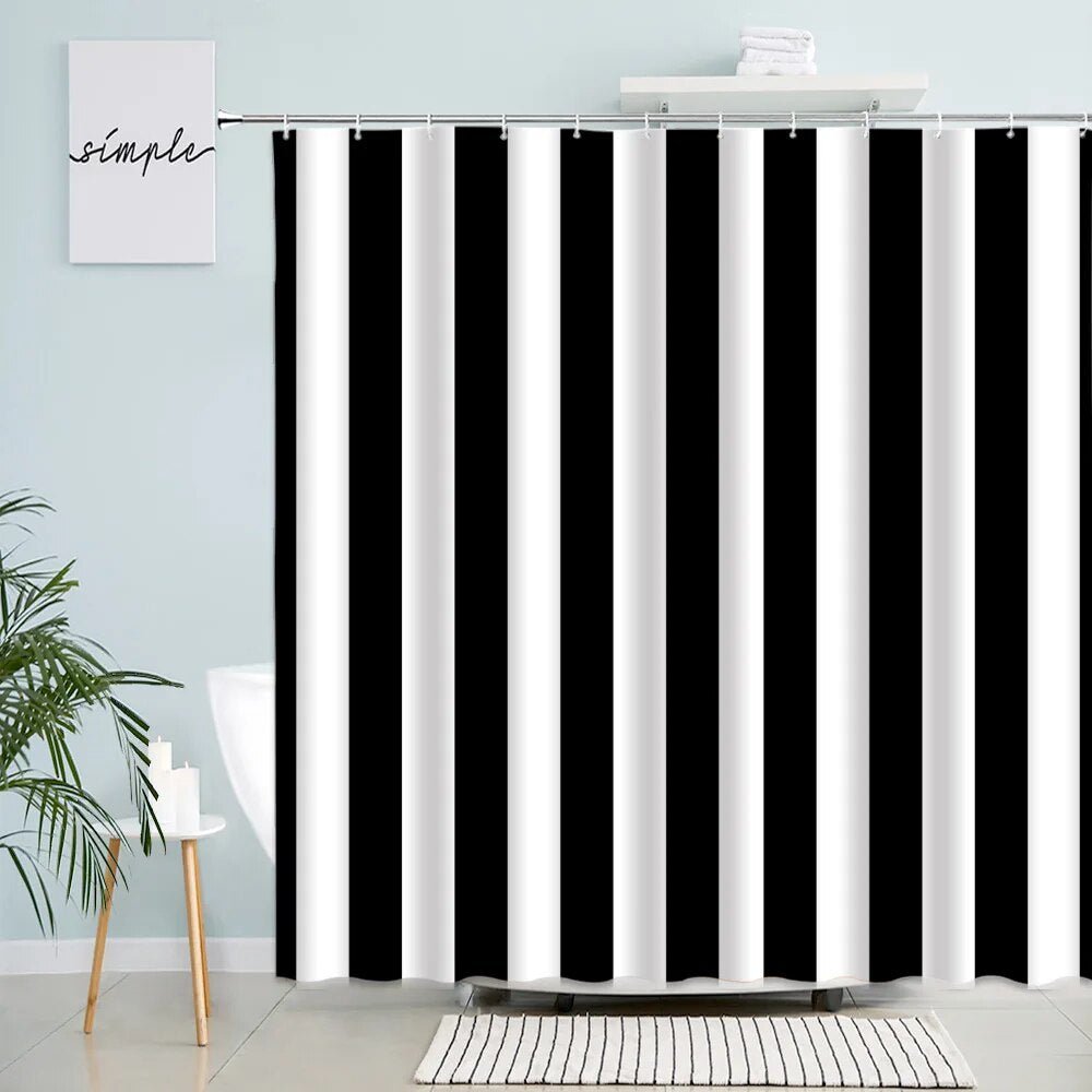 best 3D Black Red Grey White Splicing Geometric Shower Curtain Plaid Creative Design Modern Home Bathroom Decor Curtains Fabric Hooks shop online at M2K Trends for