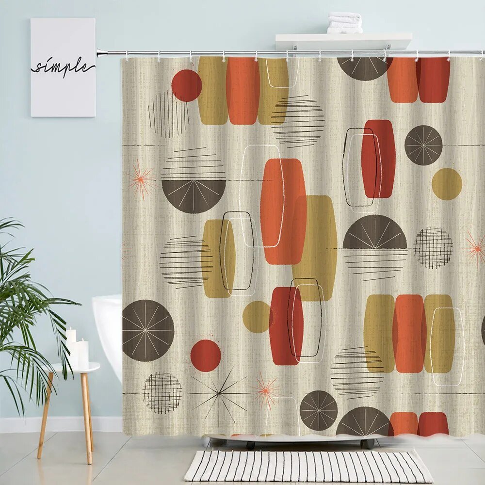 best 3D Black Red Grey White Splicing Geometric Shower Curtain Plaid Creative Design Modern Home Bathroom Decor Curtains Fabric Hooks shop online at M2K Trends for