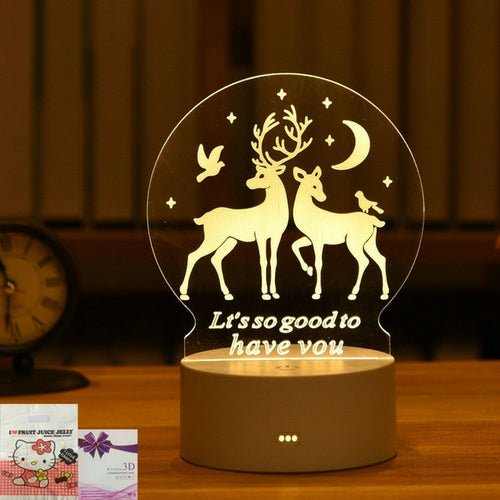 best 3D Lamp Acrylic LED Night Lights Christmas Party Decoration Night Lighting shop online at M2K Trends for Night Lights