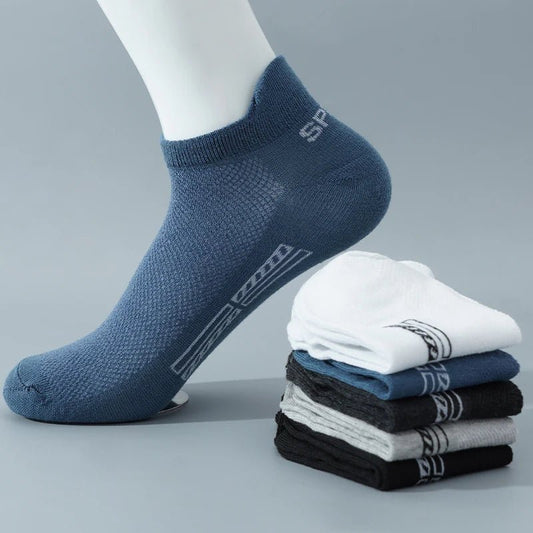best 5 Pairs/Lot High Quality Men Ankle Socks Breathable Cotton Sports Mesh Casual Athletic Thin Cut Short Sokken Plus Size shop online at M2K Trends for