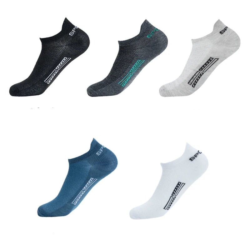 best 5 Pairs/Lot High Quality Men Ankle Socks Breathable Cotton Sports Mesh Casual Athletic Thin Cut Short Sokken Plus Size shop online at M2K Trends for