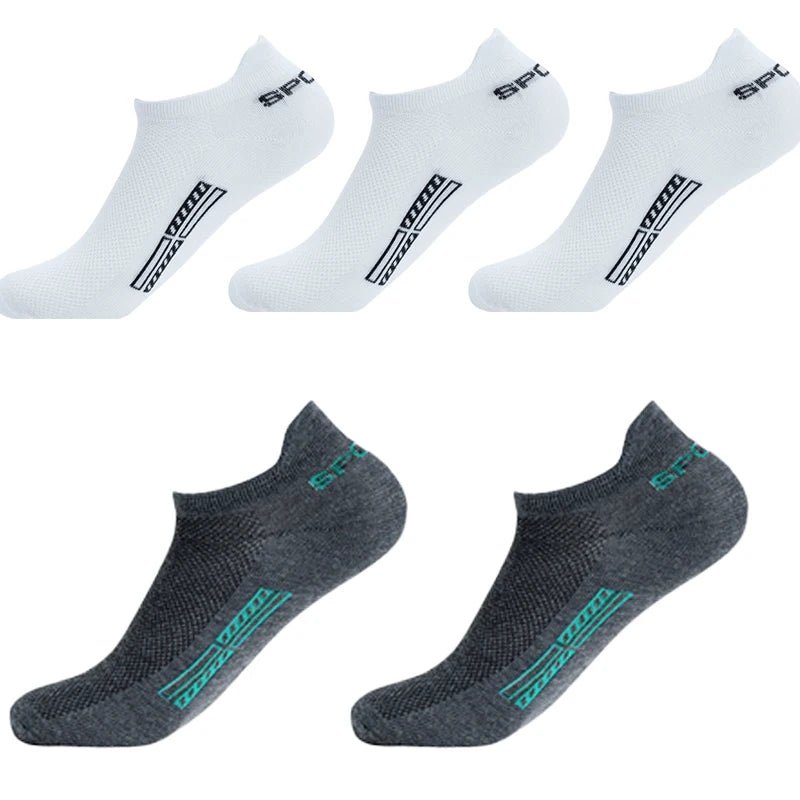 best 5 Pairs/Lot High Quality Men Ankle Socks Breathable Cotton Sports Mesh Casual Athletic Thin Cut Short Sokken Plus Size shop online at M2K Trends for