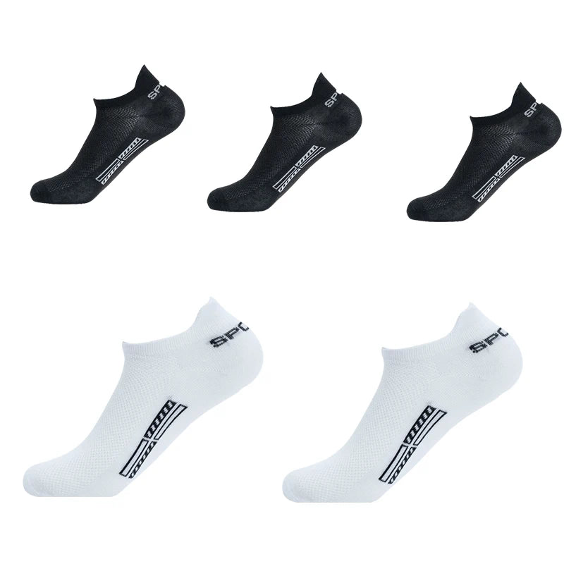 best 5 Pairs/Lot High Quality Men Ankle Socks Breathable Cotton Sports Mesh Casual Athletic Thin Cut Short Sokken Plus Size shop online at M2K Trends for