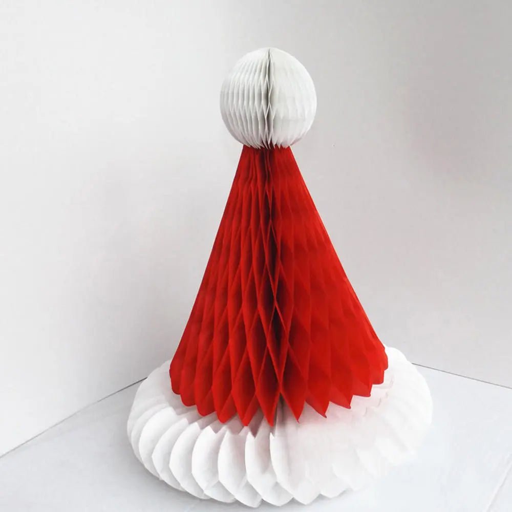 best 8inch/12inch Honeycomb Ball Christmas Hat Christmas Tree Decoration Lantern Paper Flower Pendant Scene Layout Xmas Ornaments shop online at M2K Trends for