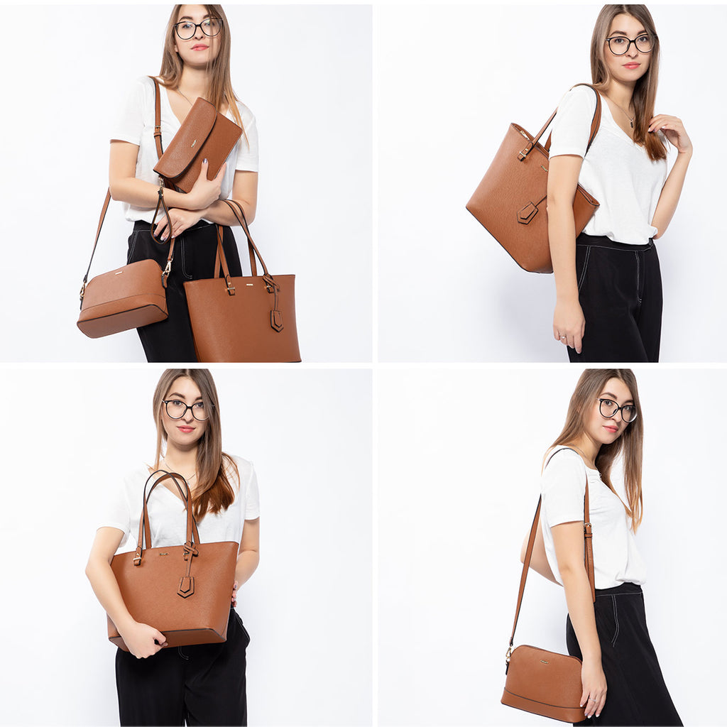 best LOVEVOOK 2022 Brand Designer PU Leather Ladies Shoulder Hand bag 3 pcs Luxury Purse and Handbags Set Large Cute Women Tote Bags shop online at M2K Trends for