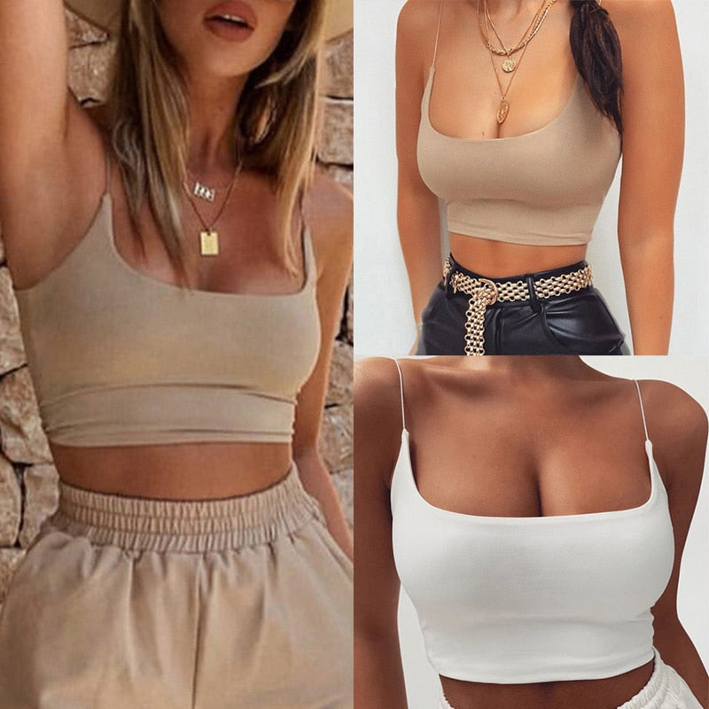 Camisetas sin mangas de verano para mujer, corpiño de algodón sin relleno, sujetador Bandeau, chaleco, Top corto, camisetas sin costuras