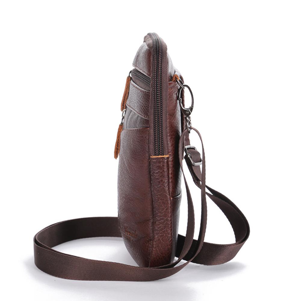 Men&#39;s Genuine Leather Waist Packs Phone Pouch Bags Waist Bag Male Small Chest Shoulder Belt Bag 2021 Designer Crossbody Bags