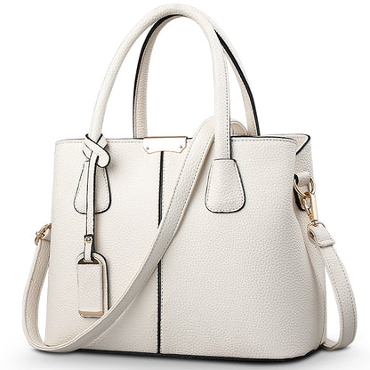 Bolso de mano de cuero para mujer a la moda, bolso de hombro tipo bandolera, bolso de mensajero blanco, bolsos de mano con bolsillo informal