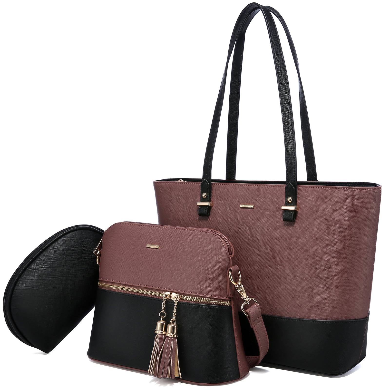 best LOVEVOOK 2022 Brand Designer PU Leather Ladies Shoulder Hand bag 3 pcs Luxury Purse and Handbags Set Large Cute Women Tote Bags shop online at M2K Trends for
