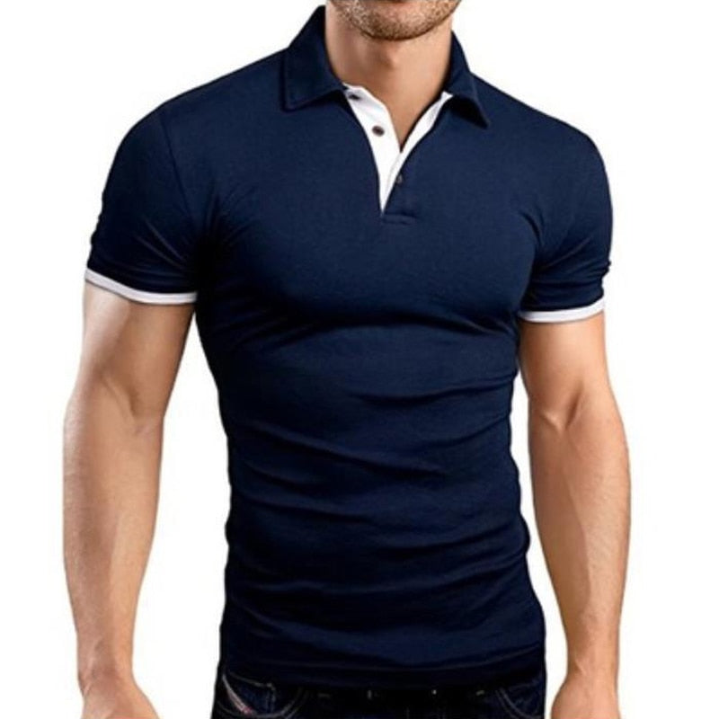 Covrlge Polo Shirt Men Summer Stritching Men&#39;s Shorts Sleeve Polo Business Clothes Luxury Men Tee Shirt Brand Polos MTP129