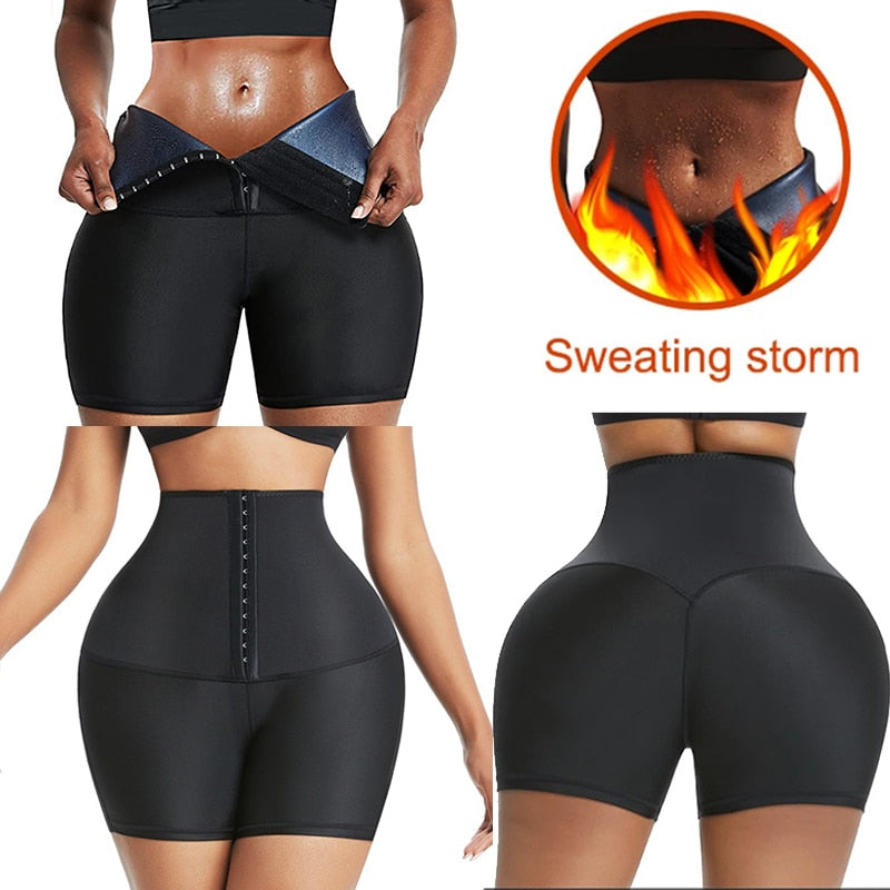 Body Shaper adelgazamiento pantalones cortos sudor pantalones Sauna cintura entrenador Shapewear barriga caliente termo Slim Leggings pérdida de peso Fitness entrenamiento