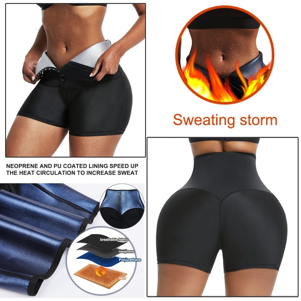 Body Shaper adelgazamiento pantalones cortos sudor pantalones Sauna cintura entrenador Shapewear barriga caliente termo Slim Leggings pérdida de peso Fitness entrenamiento