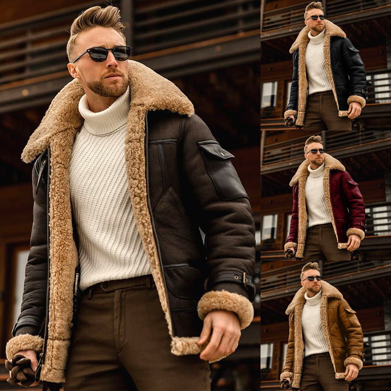 best Fashionable Leather Jackets for Winter – Comfortable, Stylish, and Versatile Men's Shearling Coat Winter Jacket shop online at M2K Trends for Chaqueta de invierno con abrigo de piel de oveja para hombre