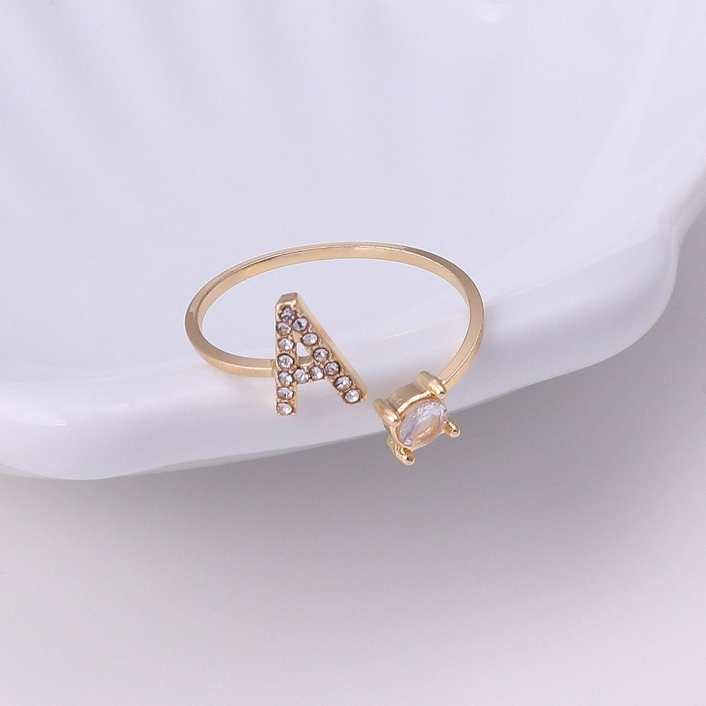 best A-Z Letter Adjustable Opening Rings For Women Couple Alphabet Name Men Initials Ring Men Wedding Finger Jewelry anillos mujer Jewelry & Watches shop online at M2K Trends for Fashion Jewelry