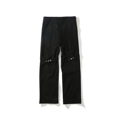 best ActionHip-hop Button Straps Striped Casual Ins Drape Trousers 0 shop online at M2K Trends for