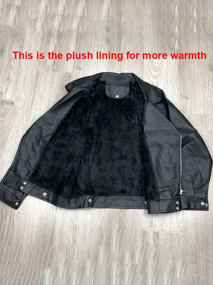 best Aelegantmis New Loose PU Faux Leather Jacket Women Classic Moto Biker Jacket Autumn Winter Lady Basic Coat Y2k Outerwear shop online at M2K Trends for