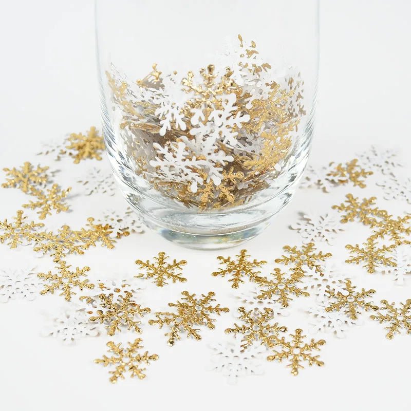 best affordable 270pcs 2cm Gold Silver Snowflake Confetti Christmas Decoration For Home Artificial Snow Xmas New Year Party Decor Table Ornament shop online at M2K Trends for